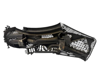 Brutalist Patinated Metal Abstract Sculpture by Frans de Boer Lichtveld, 1964